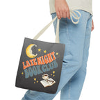 Late Night Book Club Polyester Tote Bag