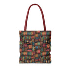 Vintage Bookshelf Polyester Tote Bag