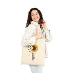 Faith Sunflower Cotton Canvas Tote Bag