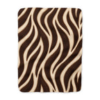 Brown Zebra Wave Sherpa Throw Blanket