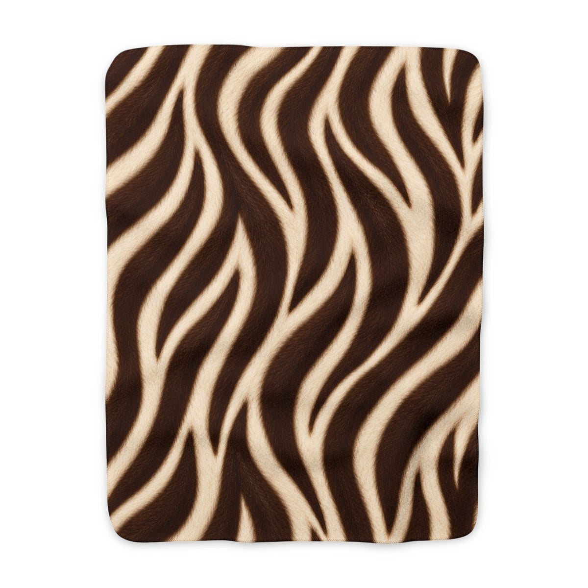 Brown Zebra Wave Sherpa Throw Blanket