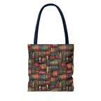 Vintage Bookshelf Polyester Tote Bag