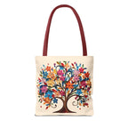 Colorful Floral Tree Polyester Tote Bag