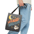 Late Night Book Club Polyester Tote Bag