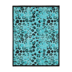 Aqua Leopard Velveteen Throw Blanket, 40 x 30 in
