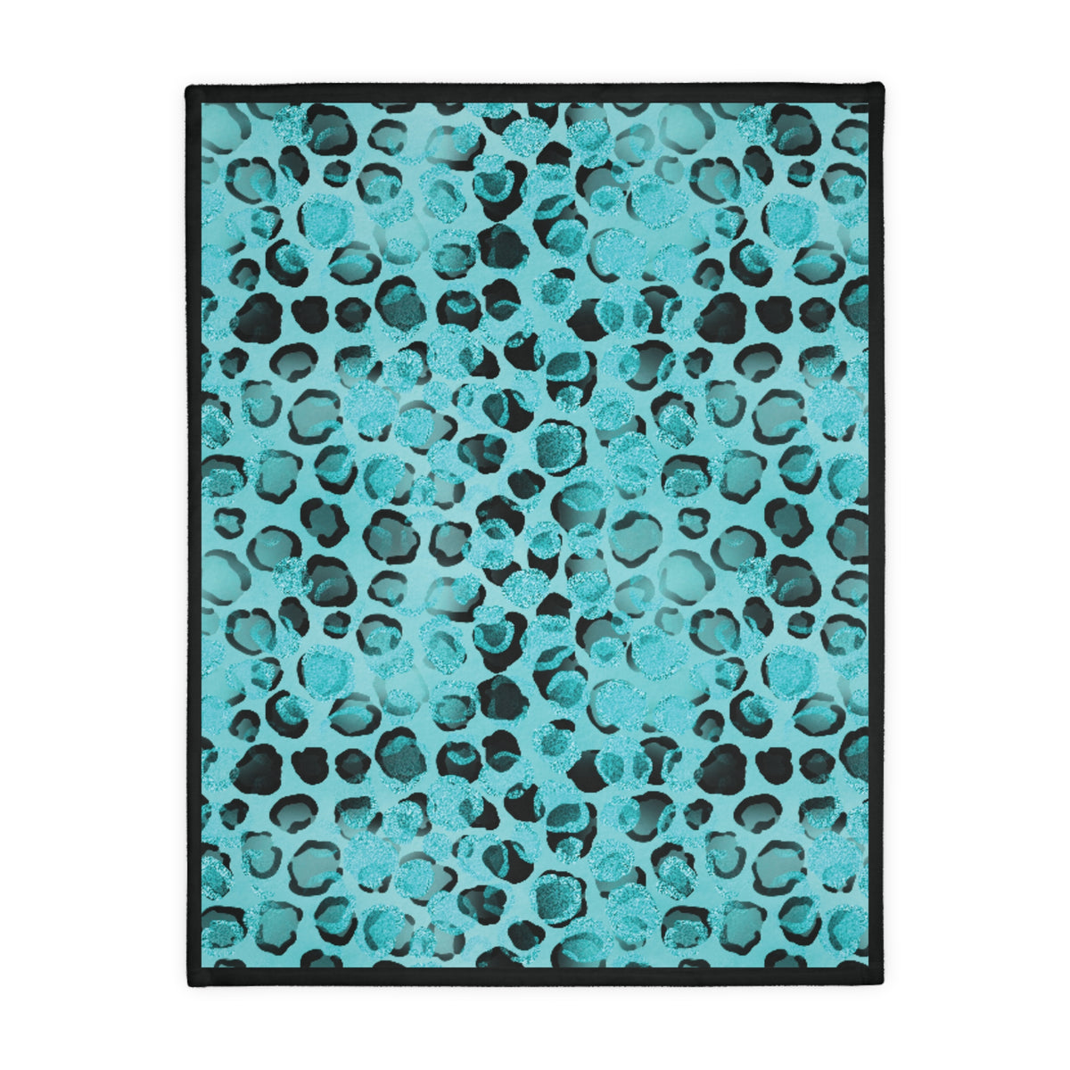 Aqua Leopard Velveteen Throw Blanket, 40 x 30 in