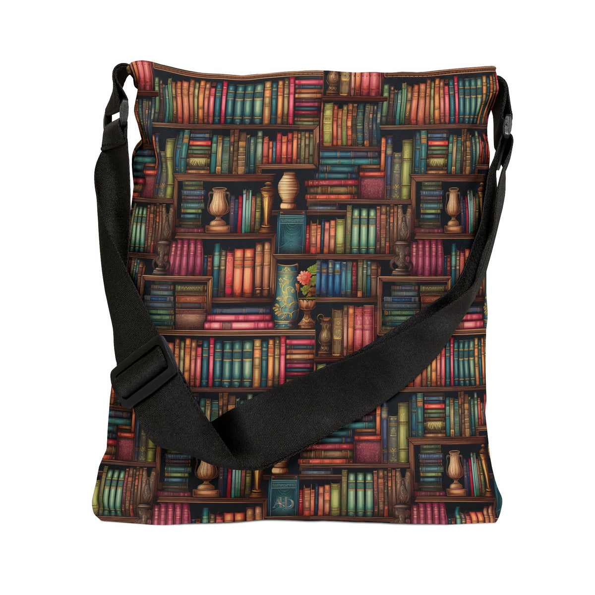 Vintage Bookshelf Adjustable Tote Bag