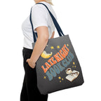 Late Night Book Club Polyester Tote Bag
