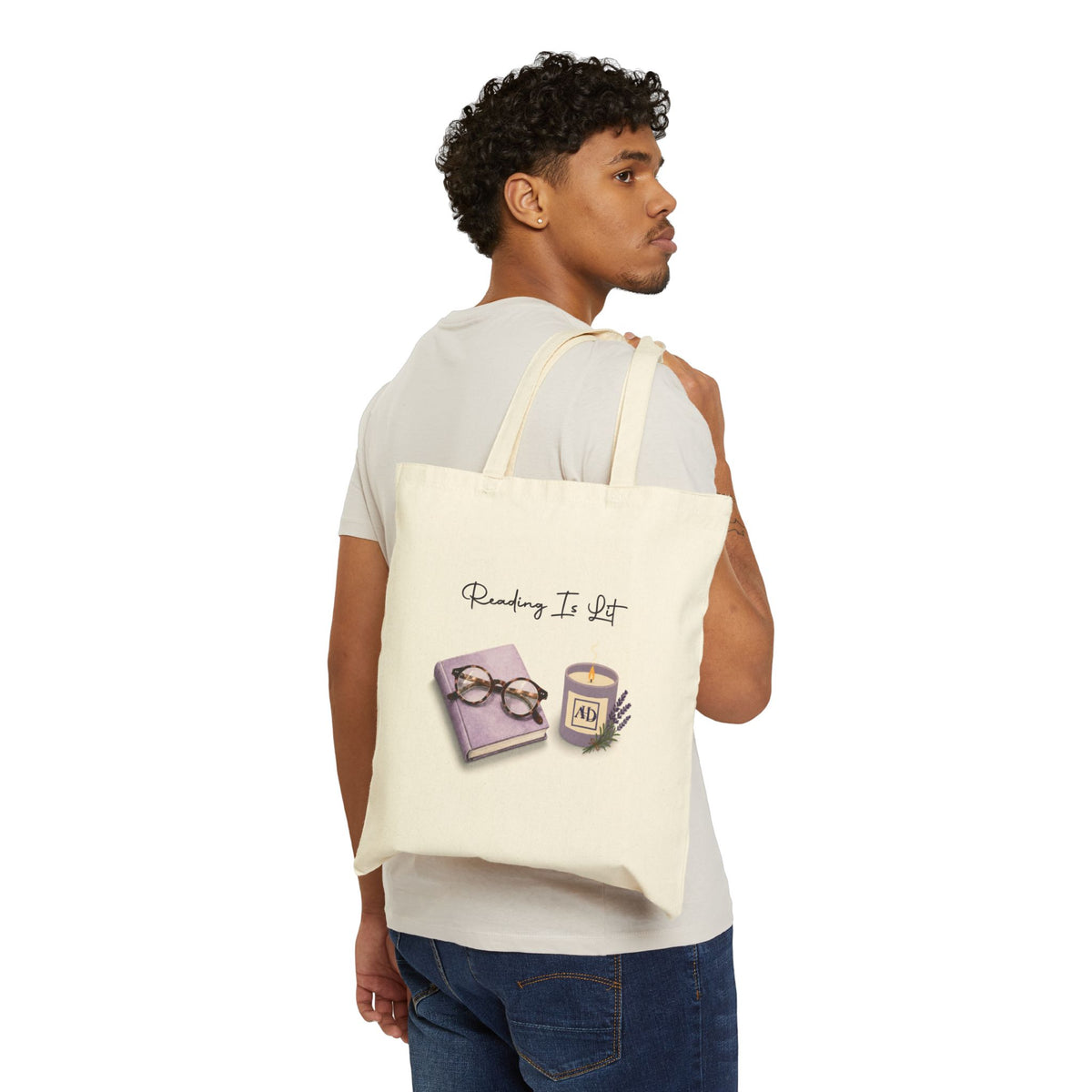 Reading Is Lit Cotton Canvas Tote Bag