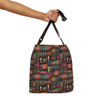 Vintage Bookshelf Adjustable Tote Bag