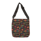 Vintage Bookshelf Adjustable Tote Bag