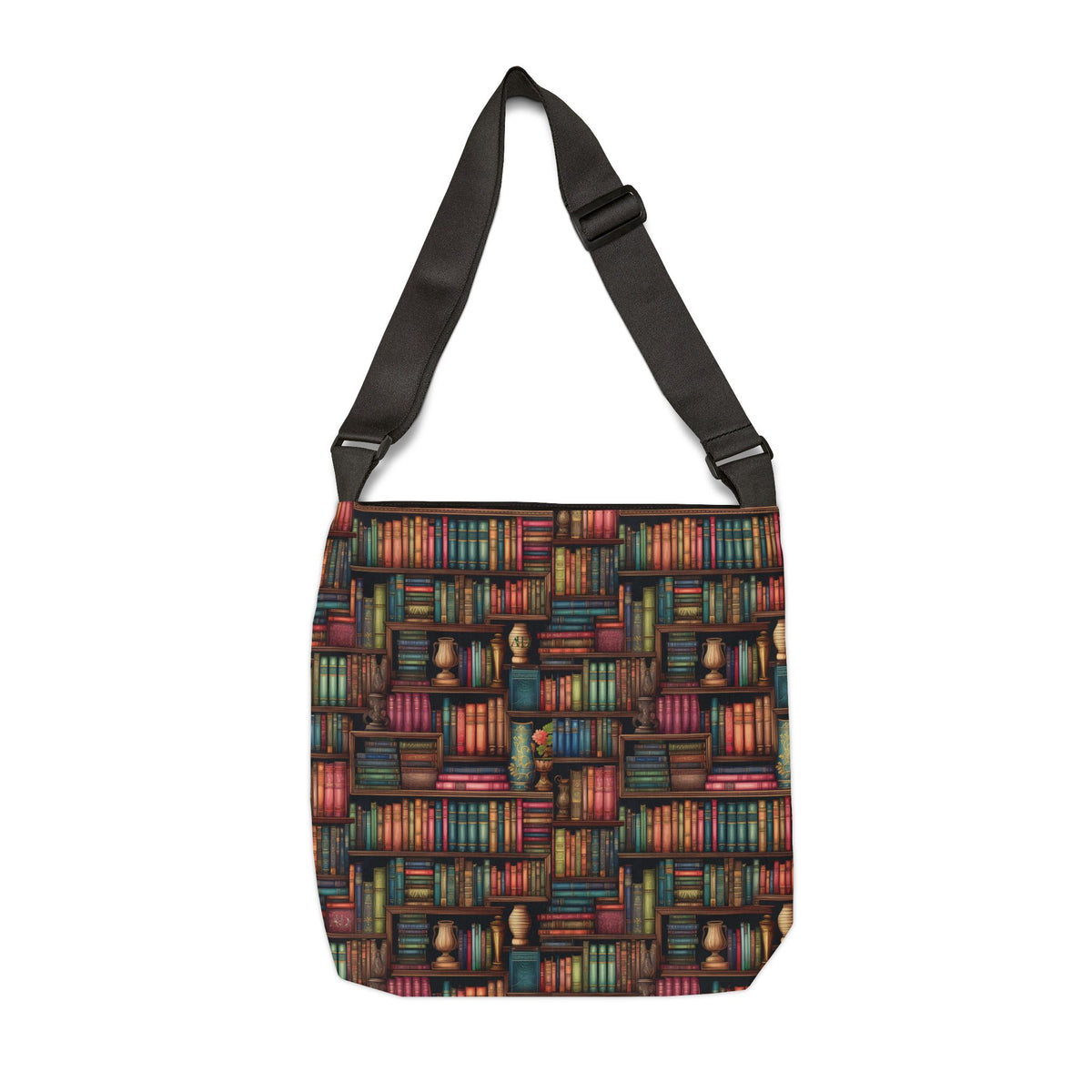 Vintage Bookshelf Adjustable Tote Bag