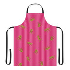 Pink Striped Leopard Kitchen Apron (Color: Black)