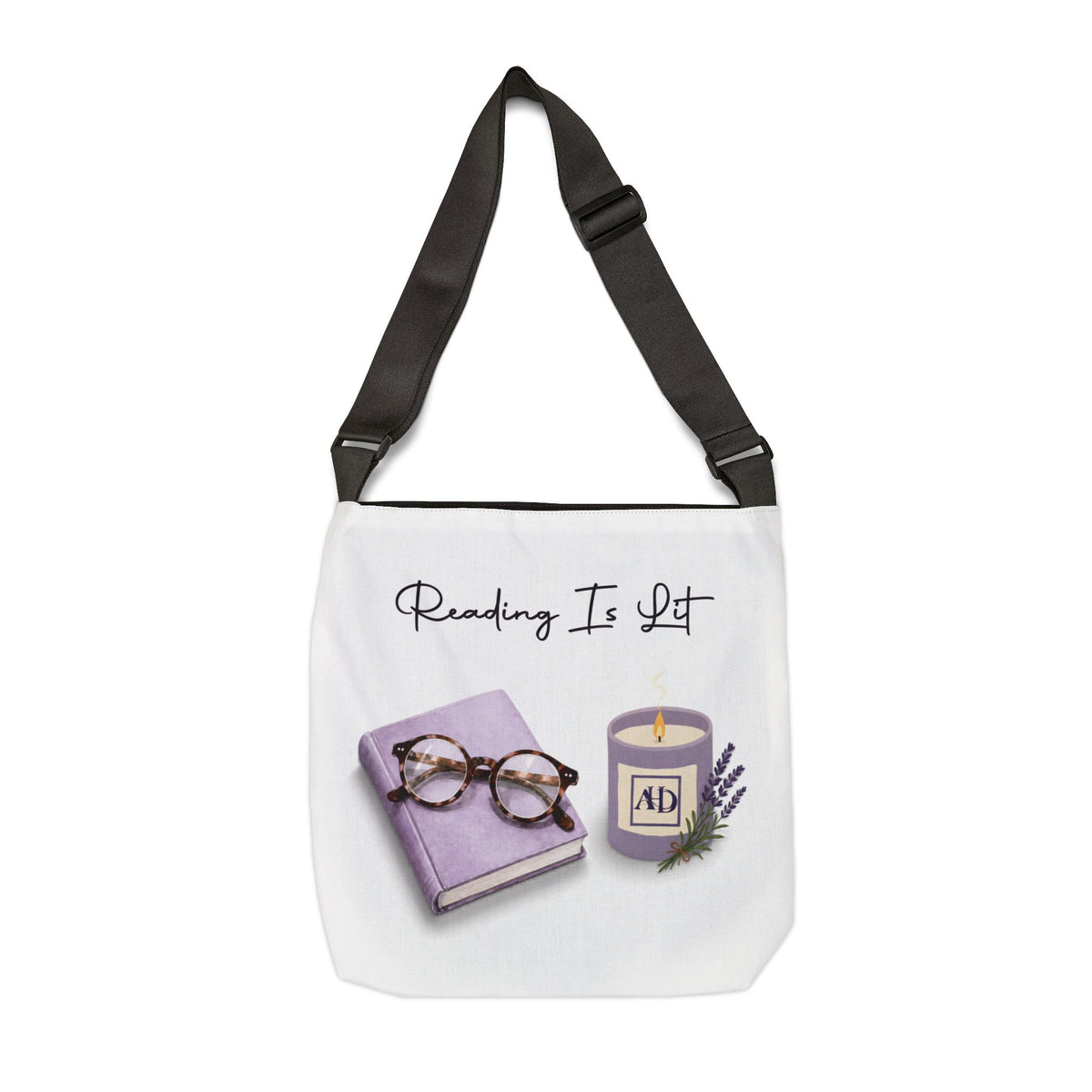 Reading Is Lit Adjustable Tote Bag