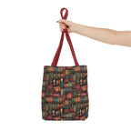 Vintage Bookshelf Polyester Tote Bag