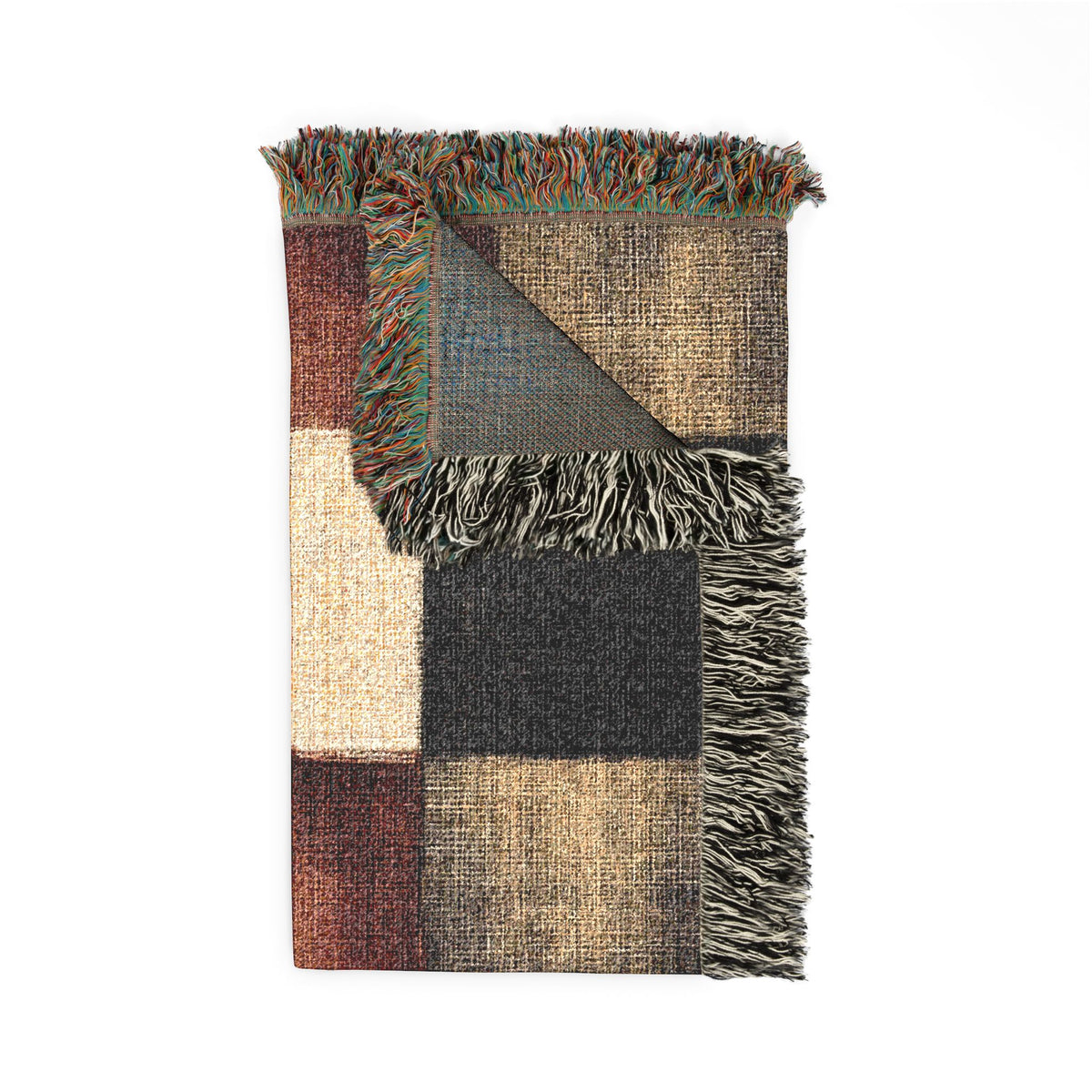 Rustic Patchwork Cotton Woven Blanket