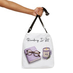 Reading Is Lit Adjustable Tote Bag