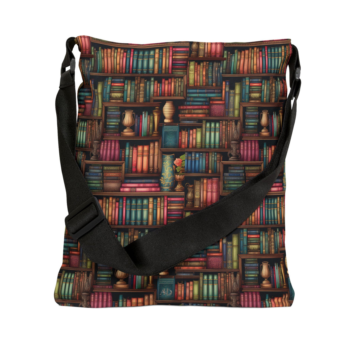 Vintage Bookshelf Adjustable Tote Bag