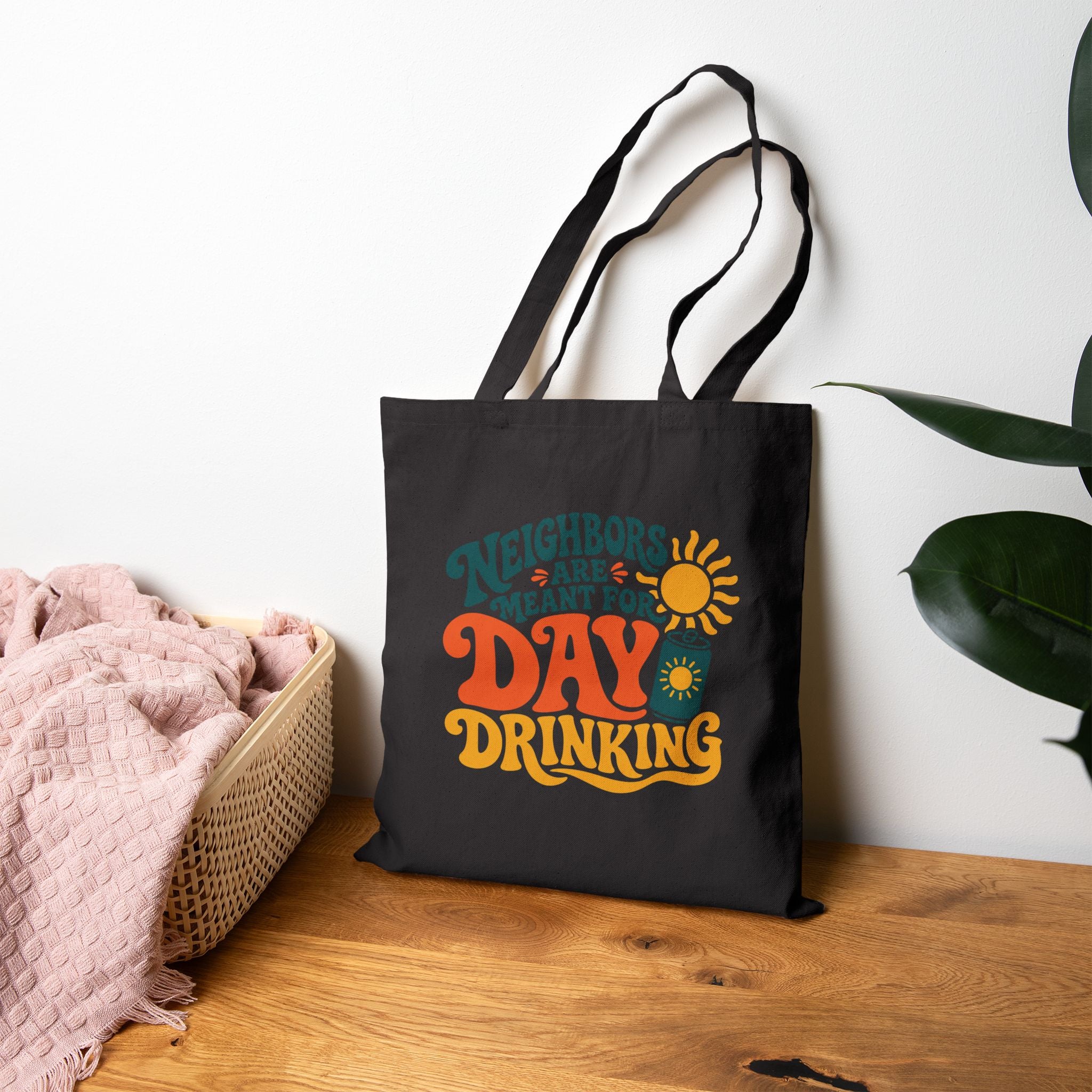 Fleming Island | Neighbors Are Meant for Day Drinking Canvas Tote — alternate product view 12