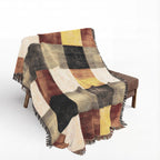 Rustic Patchwork Cotton Woven Blanket