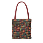 Vintage Bookshelf Polyester Tote Bag