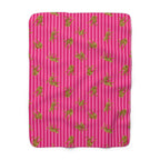 Pink Striped Leopard Sherpa Throw Blanket pink striped leopard sherpa detail