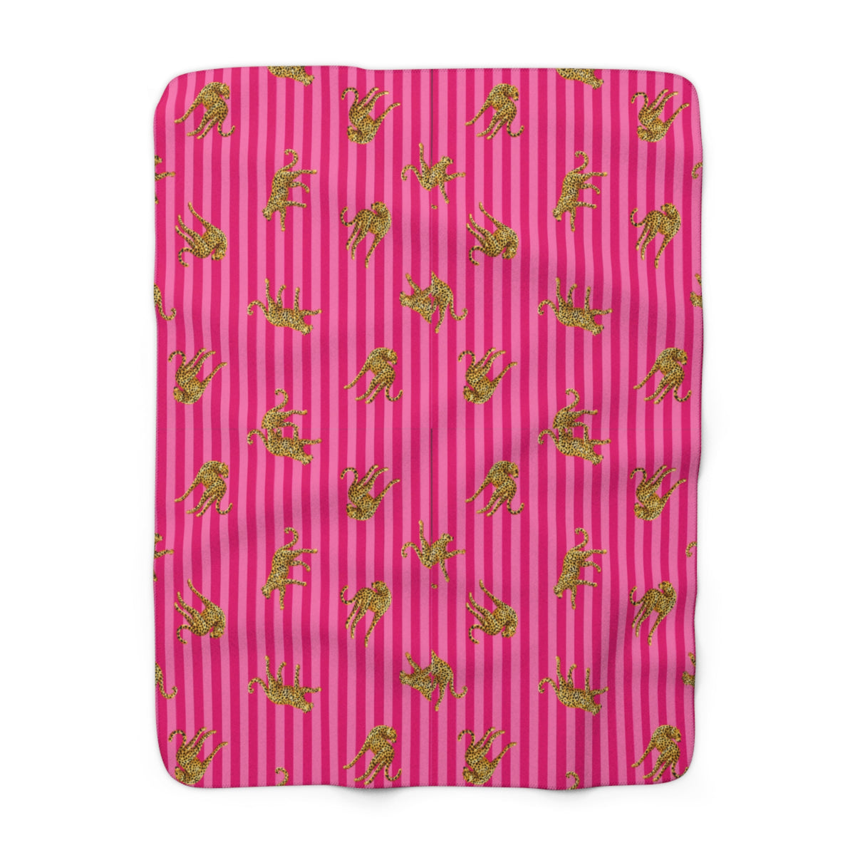 Pink Striped Leopard Sherpa Throw Blanket pink striped leopard sherpa detail