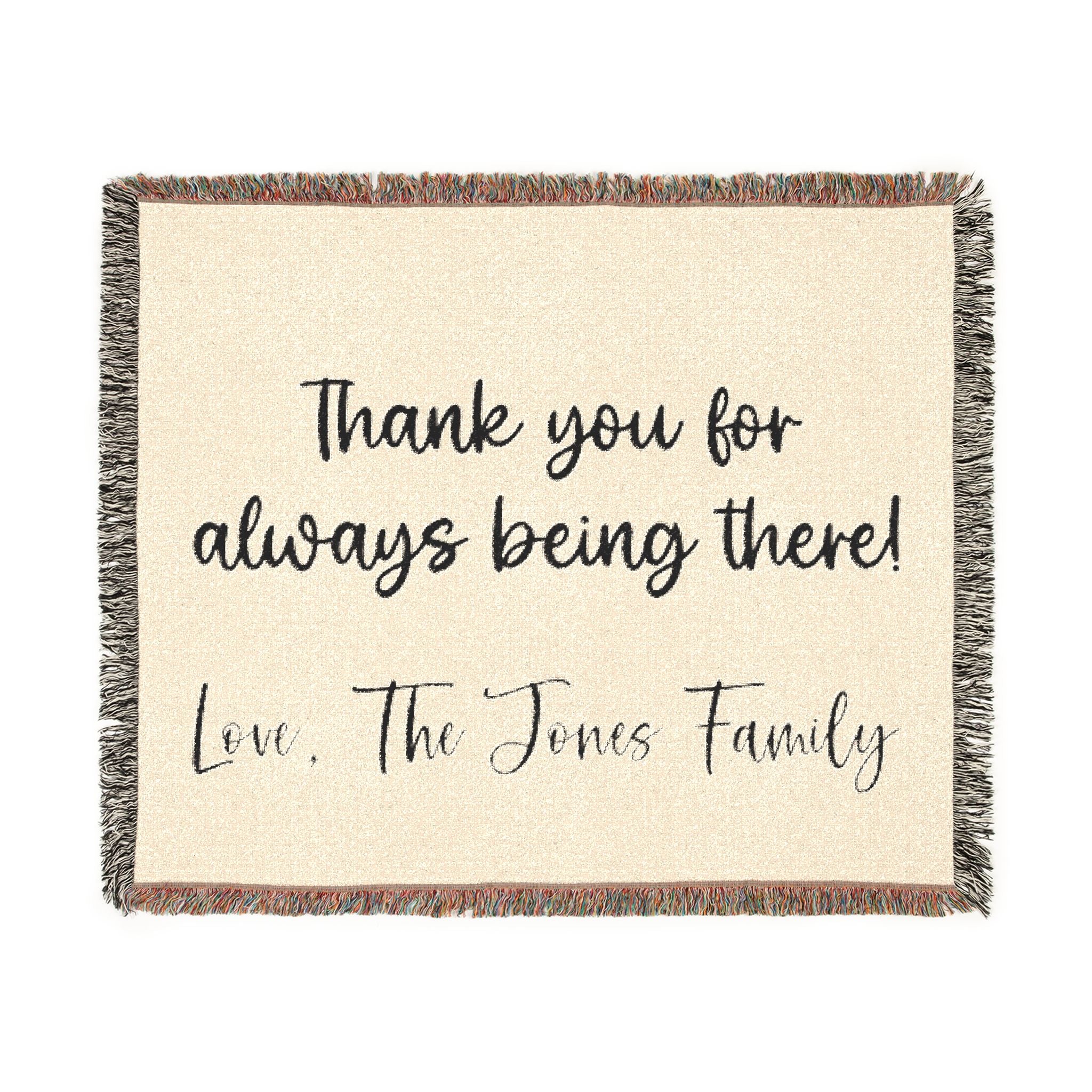 Personalized Woven Cotton Blanket | Custom Message Keepsake — alternate product view 4
