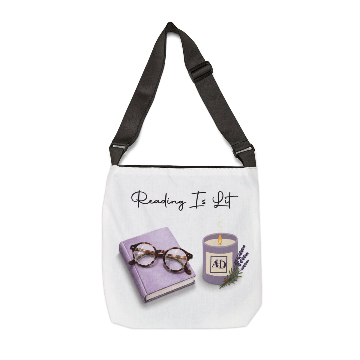 Reading Is Lit Adjustable Tote Bag
