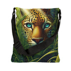 Leopard Gaze Adjustable Tote Bag jungle wildlife print shoulder bag