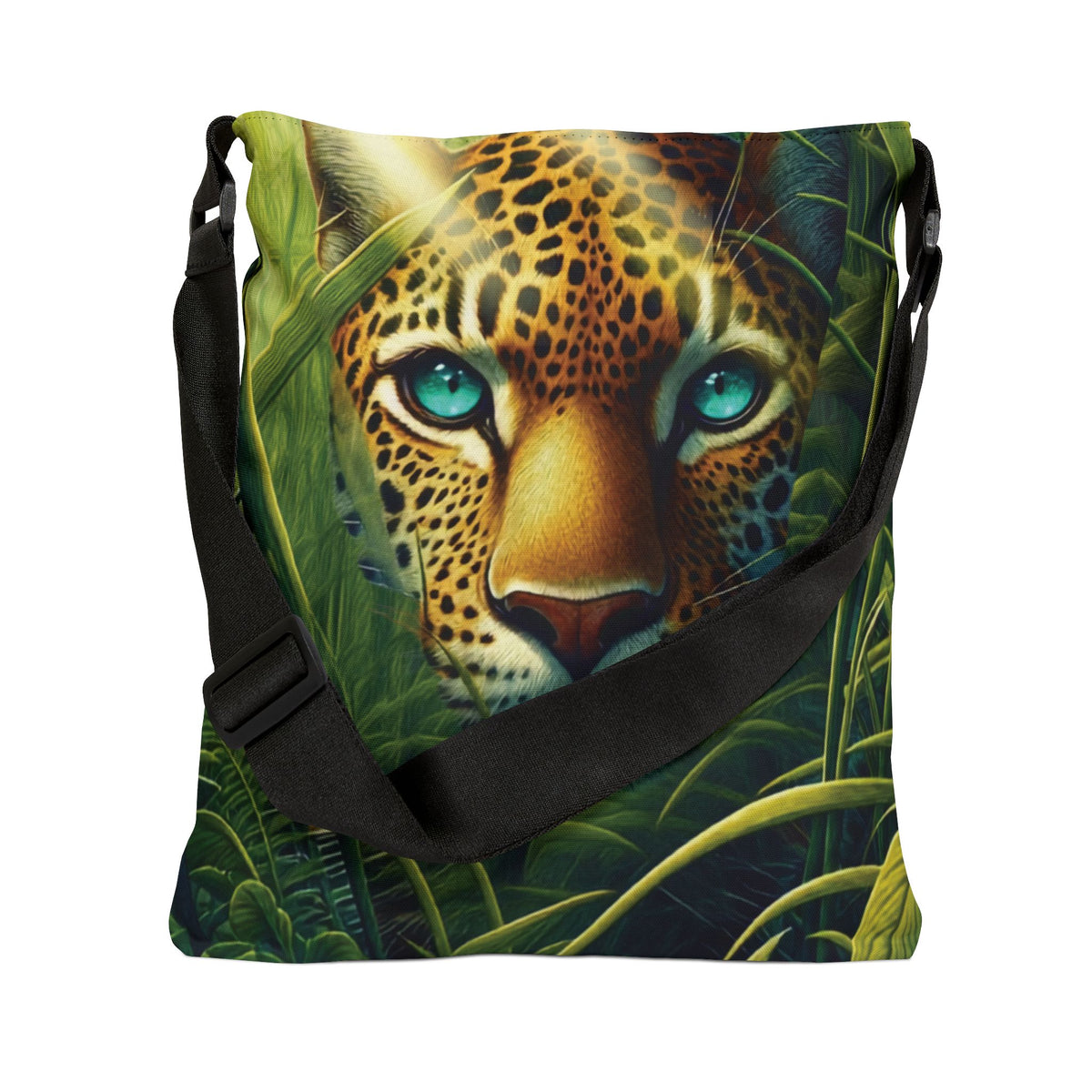 Leopard Gaze Adjustable Tote Bag jungle wildlife print shoulder bag