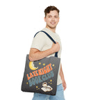 Late Night Book Club Polyester Tote Bag