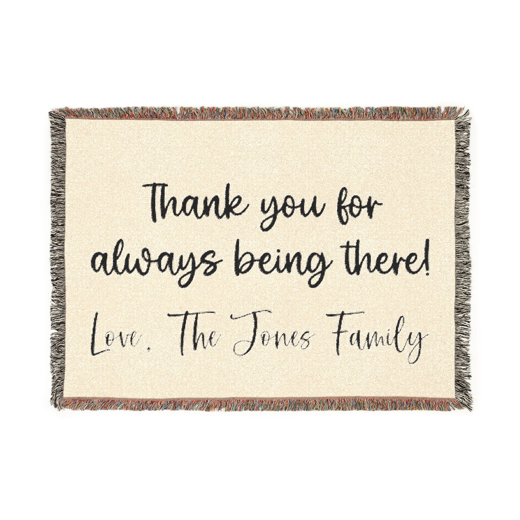 Personalized Woven Cotton Blanket | Custom Message Keepsake — alternate product view 2