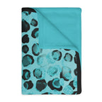 Aqua Leopard Velveteen Throw Blanket, 40 x 30 in