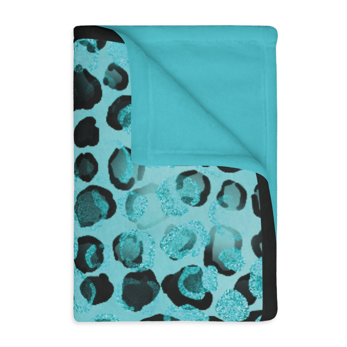 Aqua Leopard Velveteen Throw Blanket, 40 x 30 in