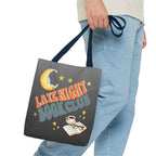 Late Night Book Club Polyester Tote Bag