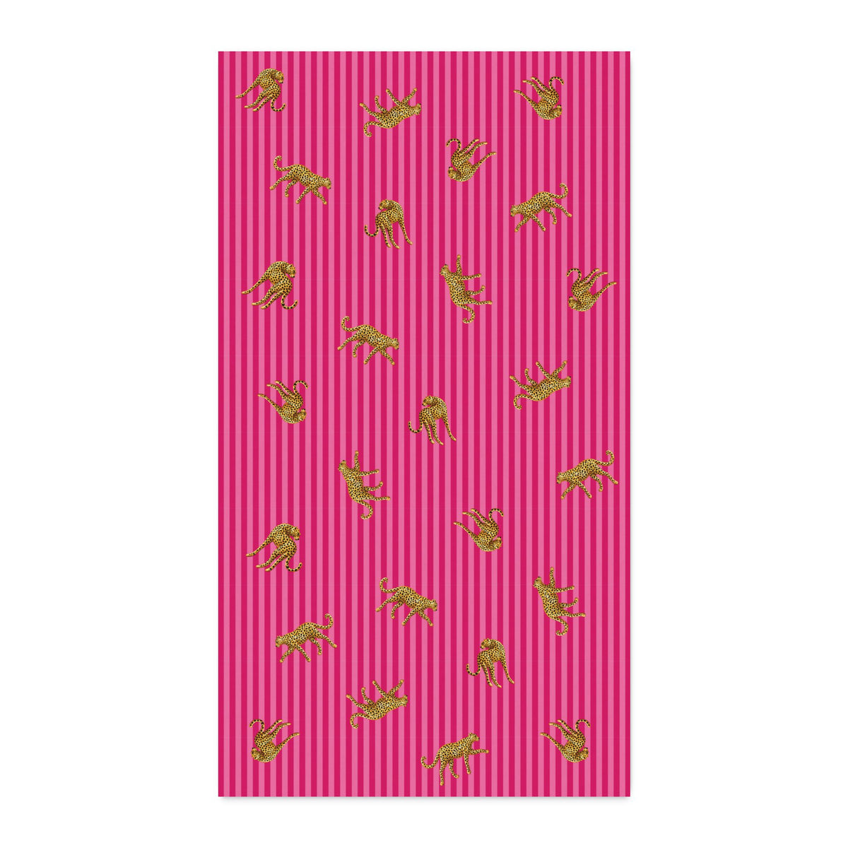 Pink Striped Leopard Fabric, Pre-Cut Sizes