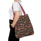 Vintage Bookshelf Polyester Tote Bag