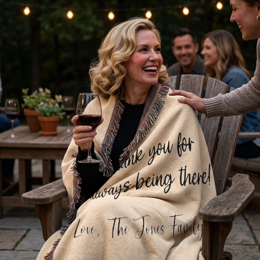 Personalized Woven Cotton Blanket | Custom Message Keepsake — primary product view