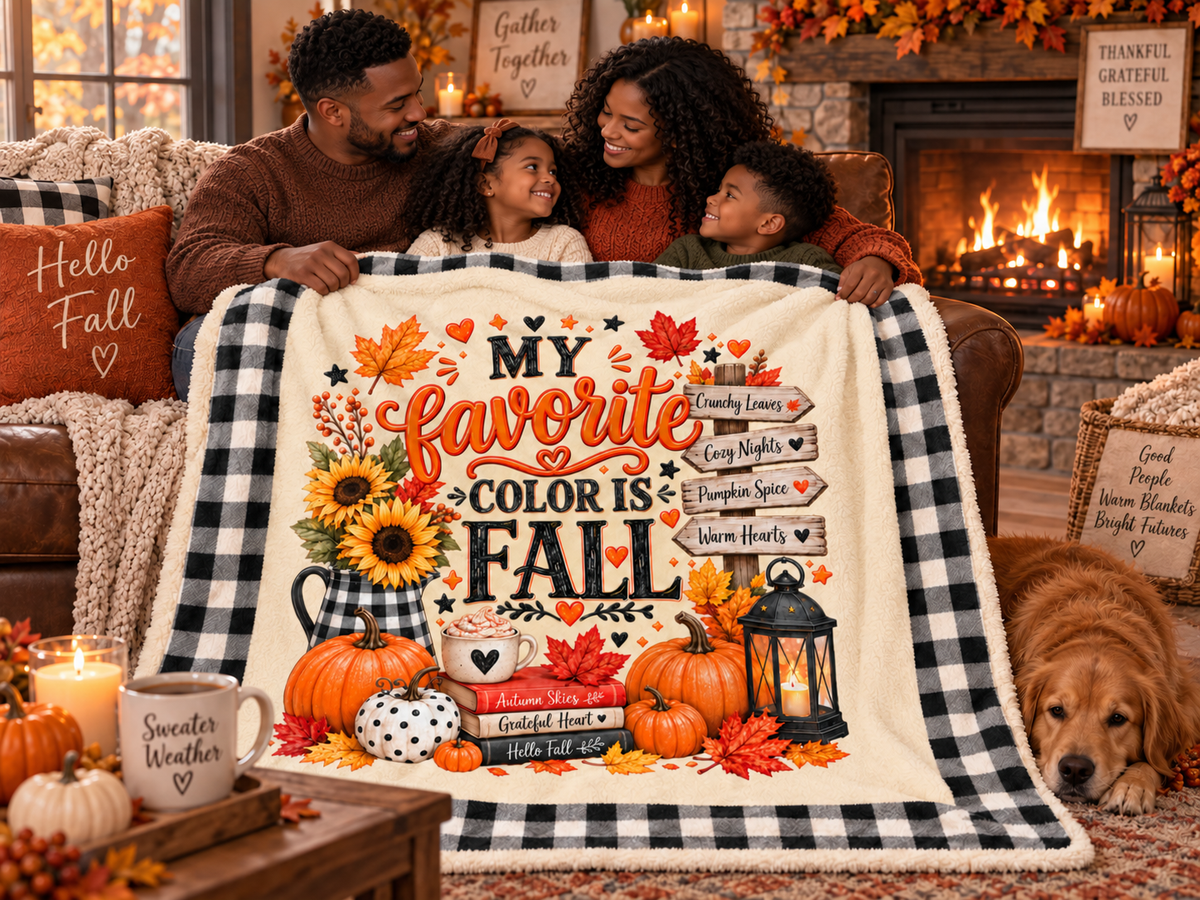 My Favorite Color Is Fall Velveteen Plush Blanket