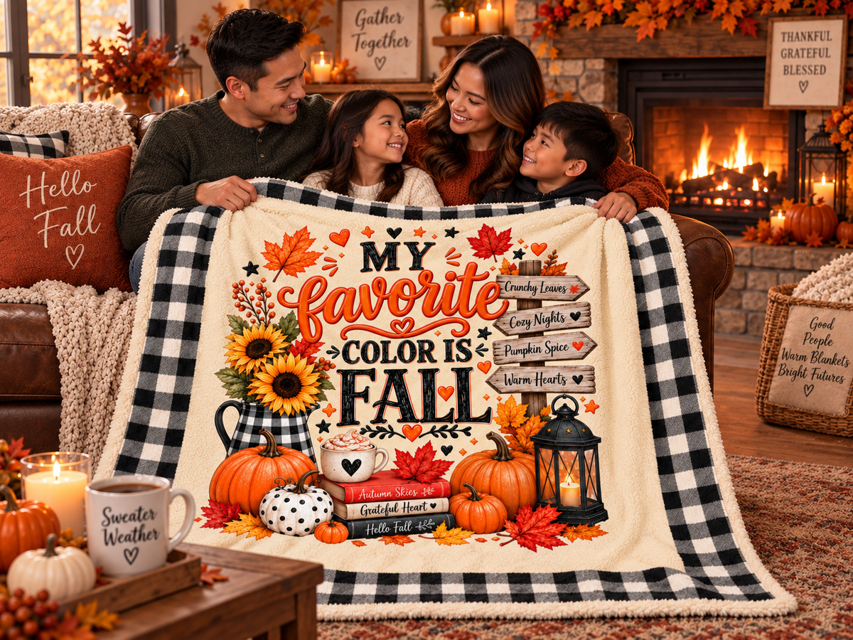 My Favorite Color Is Fall Velveteen Plush Blanket