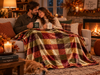 Rustic Plaid Crushed Velvet Throw Blanket