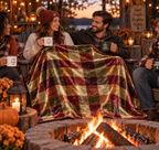 Rustic Plaid Crushed Velvet Throw Blanket