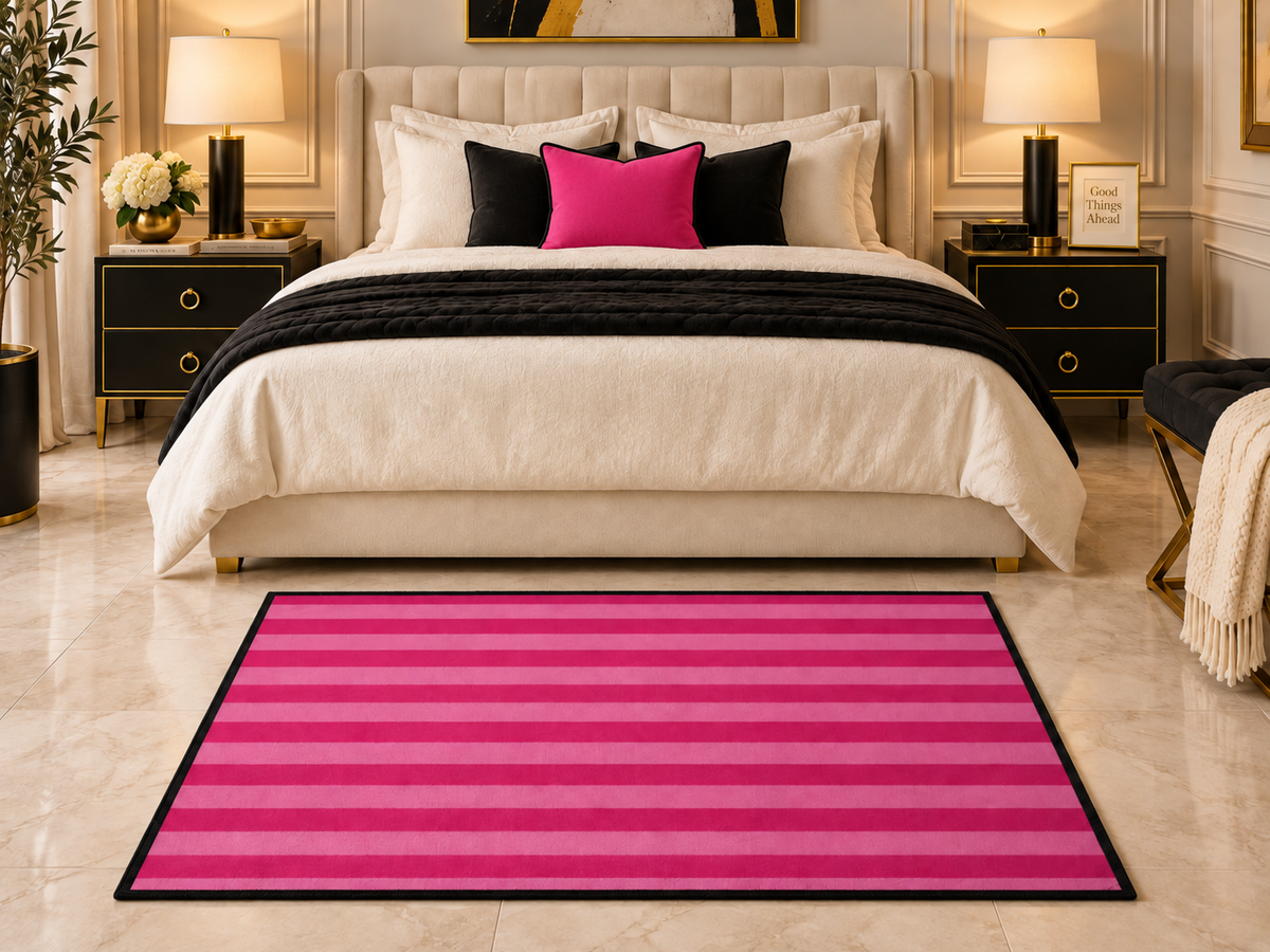 Pink Striped Accent Rug, 35 x 55 in (Size: 35'' × 55'', Shape: Rectangular)