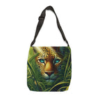 Leopard Gaze Adjustable Tote Bag jungle wildlife print shoulder bag
