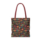 Vintage Bookshelf Polyester Tote Bag