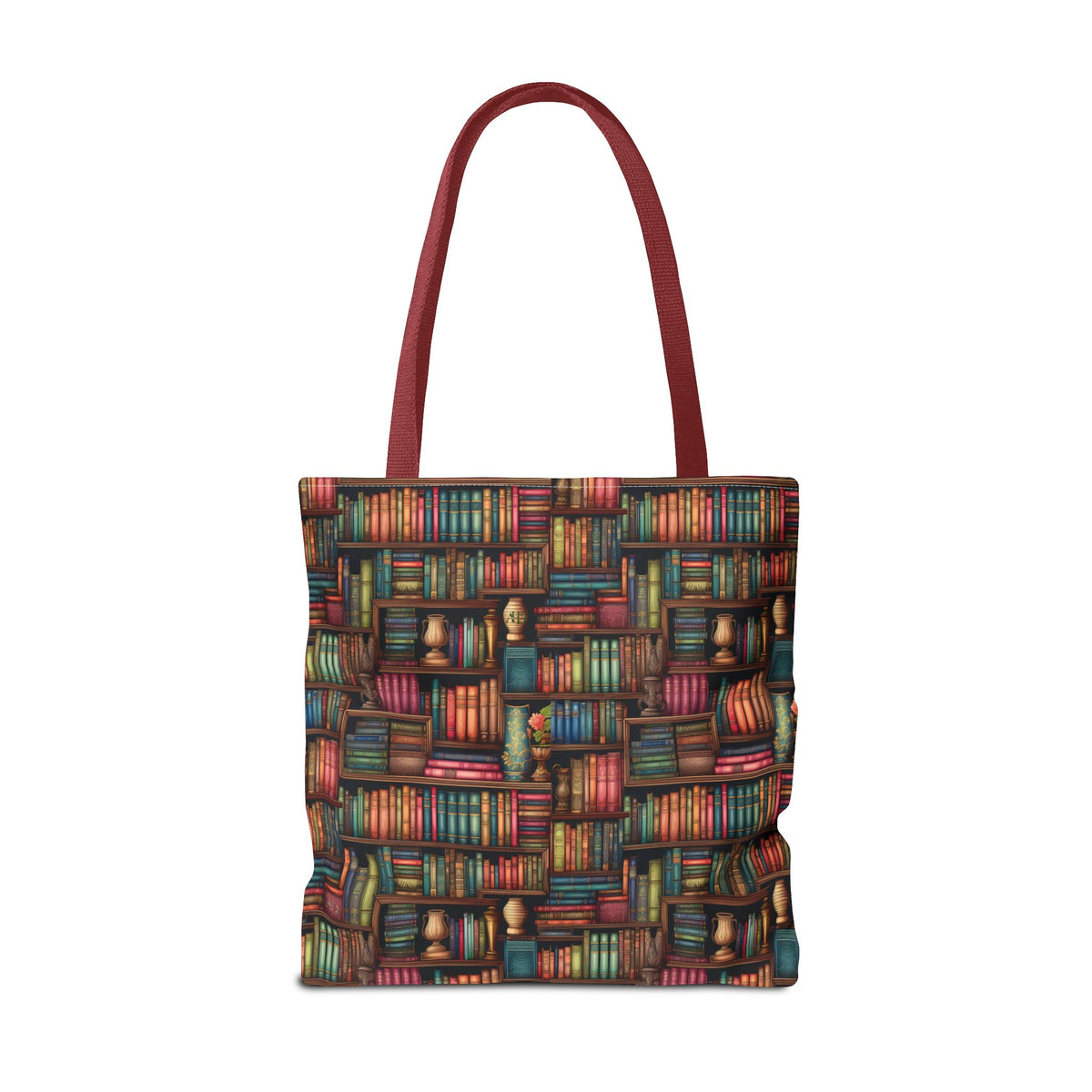 Vintage Bookshelf Polyester Tote Bag