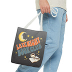 Late Night Book Club Polyester Tote Bag