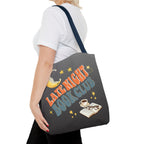 Late Night Book Club Polyester Tote Bag