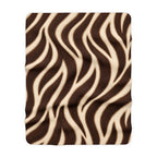 Brown Zebra Wave Sherpa Throw Blanket (Size: 30" × 40")